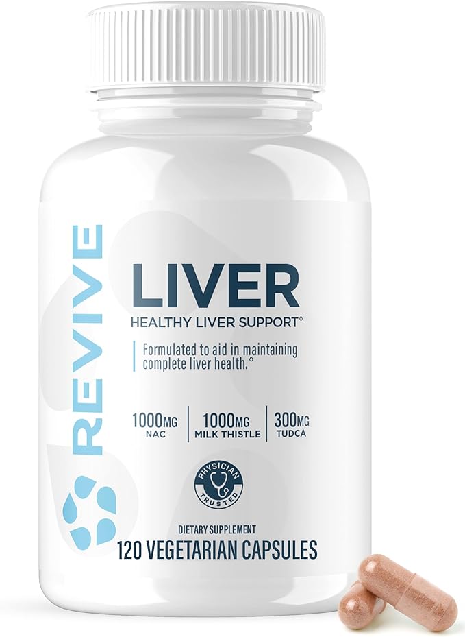 Revive MD Natural Liver Cleanse Detox &amp Repair &amp Heart Support Supplement Bundle