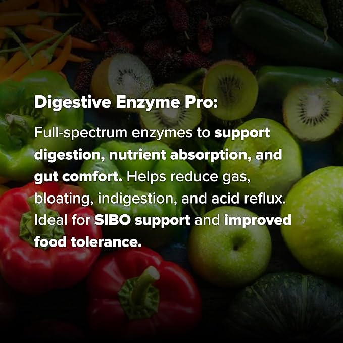 Digestive Enzyme Pro by Dr. Rajsree MD | Full Spectrum Digestive Enzyme Support for Gas Bloating &amp Indigestion | with Betaine Pepsin Ox Bile &amp Pancreatin | 90 Capsules