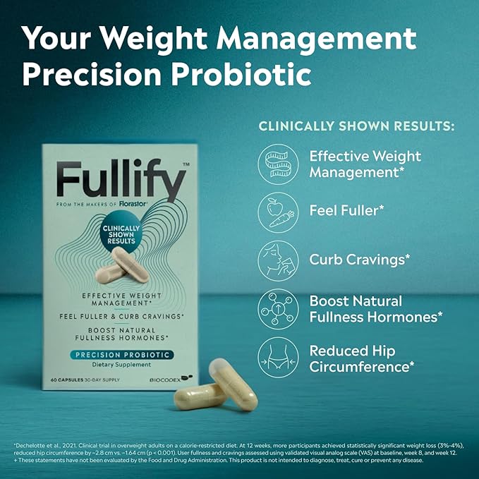 Weight Management Probiotics for Women and Men Clinically Shown to Curb Cravings with Hafnia Alvei HA4597 Chromium &amp Zinc - 60 Capsules 30-Day Supply