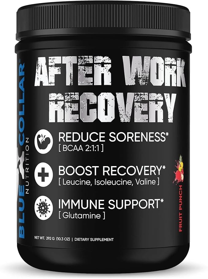 BLUE COLLAR NUTRITION After Work Recovery – Powder 50 Servings – Revitalize Recover and Conquer (Fruit Punch)