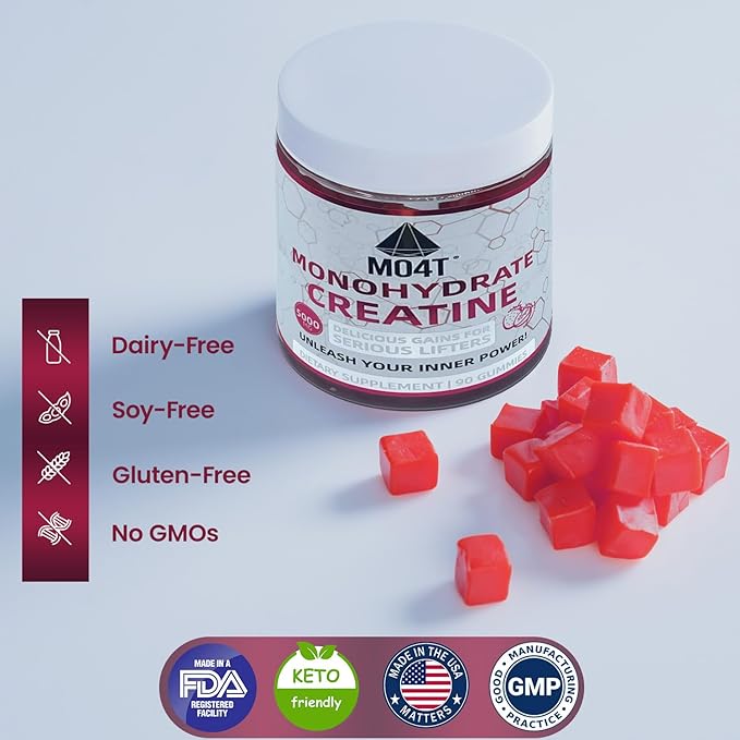 Creatine Monohydrate Gummies 5000 mg for Men &amp Women Sugar Free Creatine Gummies Strwberry Flavor