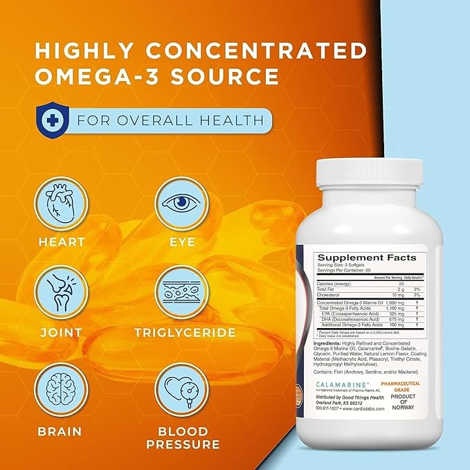 Omega-3 Enteric-Coated Fish Oil Supplements Triglyceride Form 1100 mg Total Omega-3 Fatty Acids Non-Dairy and Gluten-Free Special Enteric Coated Softgels for No Fishy Burps - 180 Count