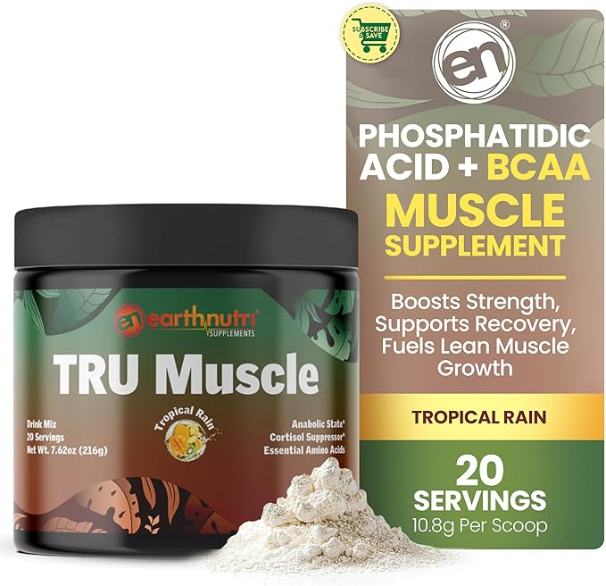 EarthNutri - Phosphatidic Acid Supplement with SerinAid - with Mediator Phosphatidic Acid &amp Phosphatidylserine Supplement - Boosts Strength &amp Recovery - 20 Servings - Non-GMO Gluten-Free - 21