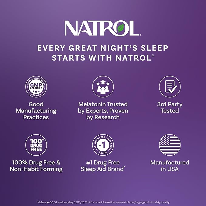 Natrol Melatonin Gummies Sleep Support 190 Strawberry-Flavored Adult Melatonin Gummies 10 mg Sleep Aids for Adults