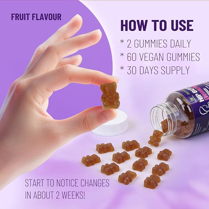 Hip Glute &amp Curve Support Gummies for Women Booty Multivitamins Supplements Support Muscle Tone &amp Feminine Silhouette 60 Count