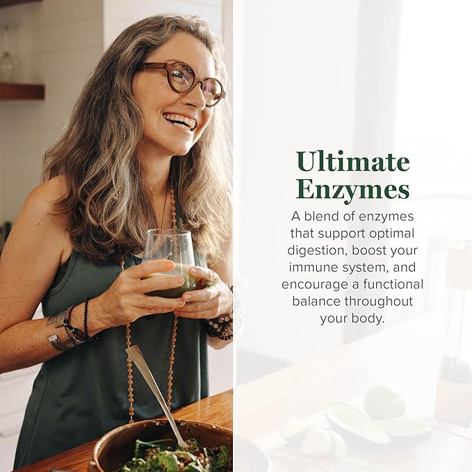 Global Healing - Ultimate Enzymes - Systemic &amp Digestive Enzymes Supplement for Healthy Digestion Immune System Boost &amp Natural Gut Health Digestive Enzyme for Women &amp Men Lipase