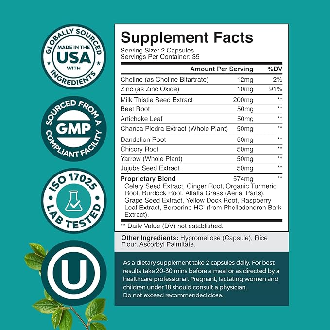 Bundle of Herbal Thyroid Support Complex - Potent Kelp Iodine for Hormone Balance and Liver Cleanse Detox &amp Repair - Milk Thistle for Digestion &amp Immune Health - Ginger Root Choline Dandelion