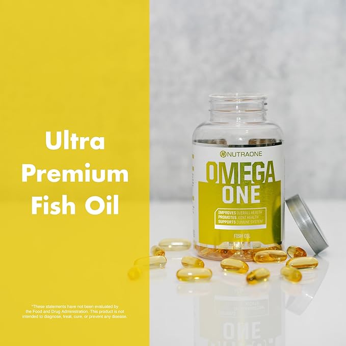 NutraOne OmegaOne Omega-3 Fish Oil Supplement (90 500mg Fish Oil Pills)