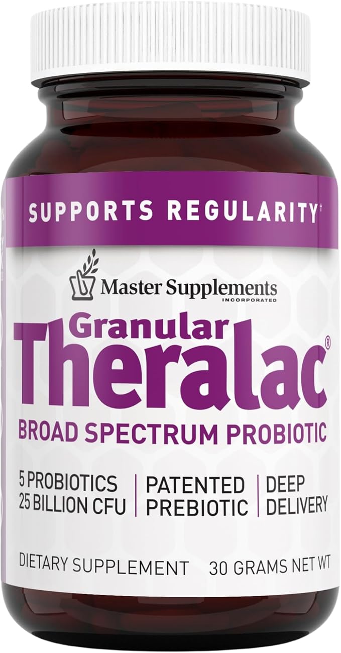 Master Supplements Granular Theralac - 1.05 oz - Multi-Strain Probiotic Powder for Optimal Gut Health - Great for Kids - Vegan Gluten Free - 40 Servings