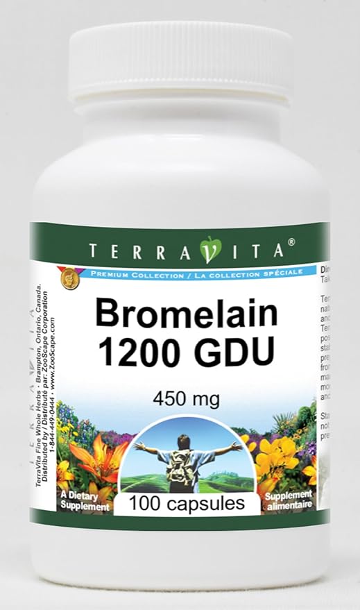 Bromelain 1200 GDU - 450 mg (100 Capsules ZIN: 519378)