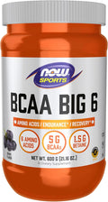 NOW Foods Sports Nutrition BCAA (Branched Chain Amino Acids) Big 6 Grape Flavor 600 Grams