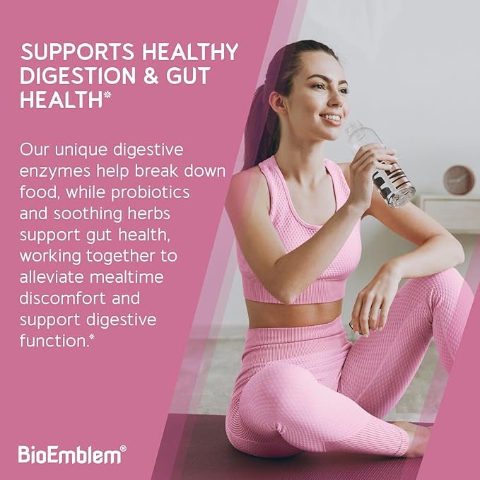 BioEmblem Probiotics for Women &amp Men – 55 Billion CFU with Prebiotics Postbiotics &amp Digestive Enzymes - 10 Enzymes
