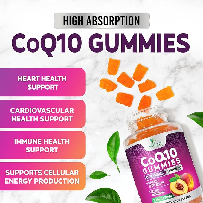 CoQ10 Gummies 100mg Per Serving - 3X Strength High Absorption Antioxidant Supplement for Heart Health Support &amp Energy Production Ultra Coenzyme Q10 Vitamins Coq 10 Supplements - 120 Gummies