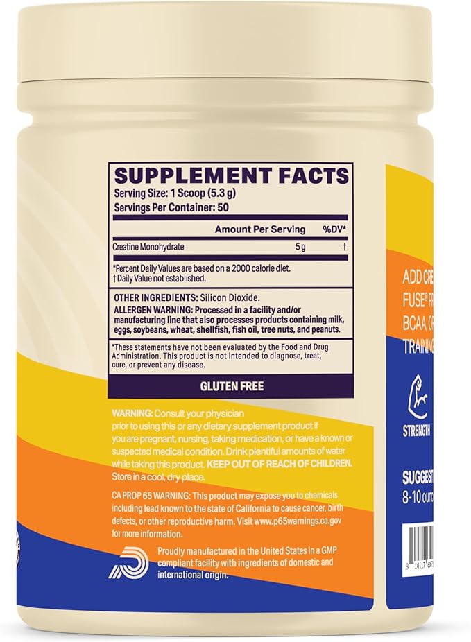 Podium Nutrition Solos | Creatine Monohydrate 50 Servings Unflavored Boost Athletic Performance