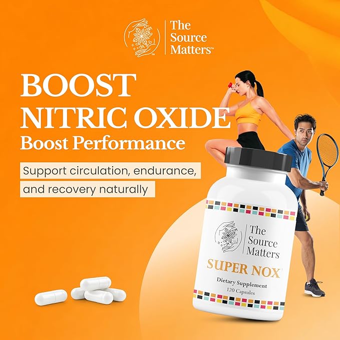 Super NOX (120 Capsules) - Nitric Oxide Supplement with L Citrulline - Nitric Oxide Booster for Circulatory &amp Vascular Support | Quercetin &amp Grape Seed Extract