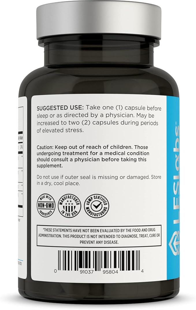 LES Labs Cortisol Health – Stress Relief Balanced Cortisol Response Relaxation &amp Deep Sleep – Phosphatidylserine Magnesium Magnolia Bark Rhodiola Rosea &amp Ashwagandha – Non-GMO – 60 Capsul