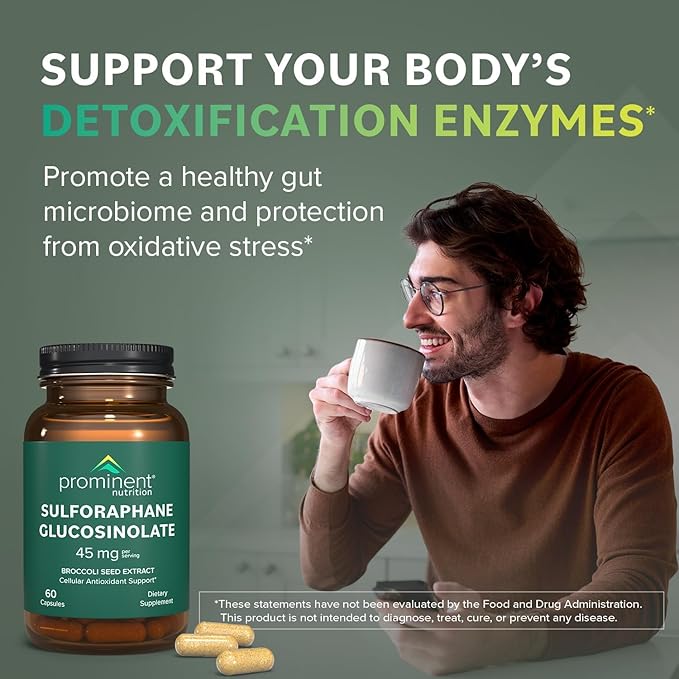 Prominent Nutrition Sulforaphane Glucosinolate Supplement Cellular Antioxidant Support 45 mg 30 Day Supply - 1 Pack