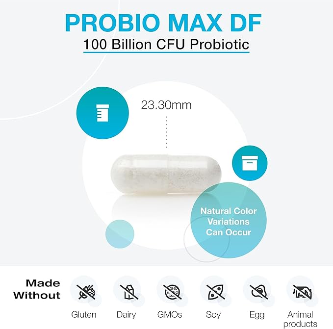 XYMOGEN ProbioMax Daily 100B - Probiotics for Digestive Health Support - Lactobacillus Acidophilus &amp Bifidobacterium Lactis HN019 - Vegetarian Gluten-Free &amp Non-GMO - 30 Capsules