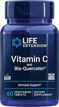Life Extension Vitamin C and Bio-Quercetin® Cardiovascular Health Supplement Immune Support Highly absorbable quercetin Vitamin C Gluten Free Non-GMO Vegetarian 60 Tablets