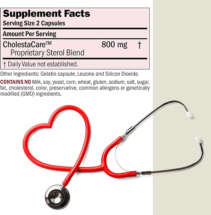 ANDREW LESSMAN CholestaCare 360 Capsules - Unique Natural Phytosterol Blend. No Additives. Easy to Swallow Capsules