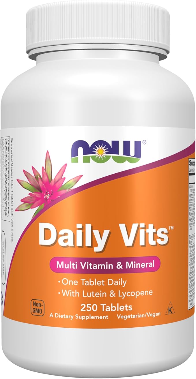 NOW Foods Supplements Daily Vits™ One Tablet Daily with Lutein &amp Lycopene 250 Tablets