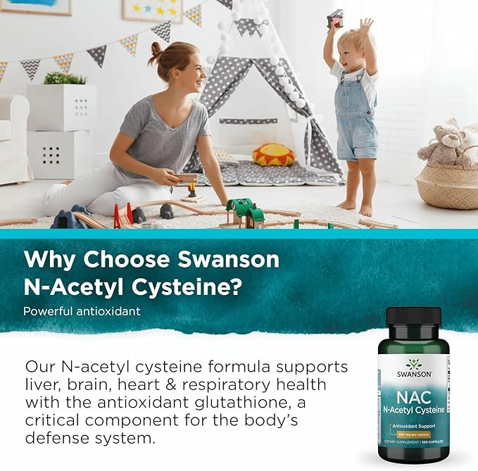 Swanson NAC N-Acetyl Cysteine Liver Health and Antioxidant Supplement for Adults Seeking Detox and Free Radical Support - 600 mg (100 Vegan Capsules 3 Pack)