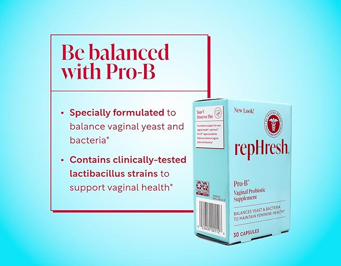 RepHresh Pro-B Vaginal Probiotic Supplement 30 Capsules Pack of 2
