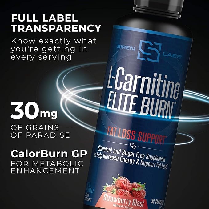Censor NDS Nutrition Fat Loss-Body Toner with CLA (90 Softgels) &amp Siren Labs L-Carnitine Elite Burn Fat Loss Support Strawberry Blast 3000 mg (32 Servings)