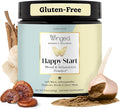 Winged Wellness Happy Start Mood Boosting Drink Mix Powder for Women - Happy Mind &amp Hormonal Health Mood Support Supplement with Red Maca Ashwagandha Mushrooms &amp Shatavari