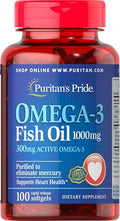 Puritans Pride Omega-3 Fish Oil 1000 Mg 100 Count