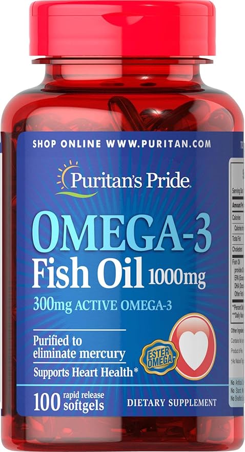 Puritans Pride Omega-3 Fish Oil 1000 Mg 100 Count