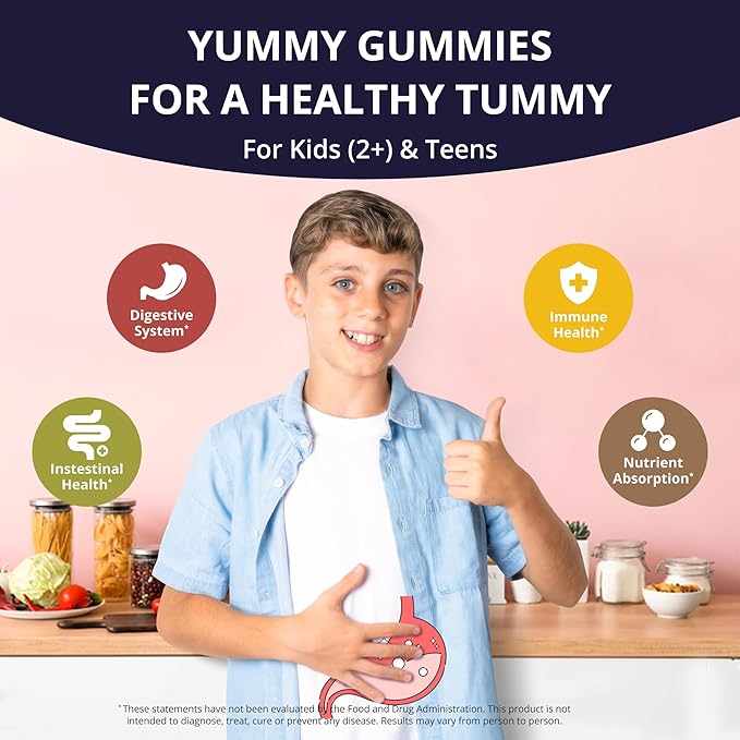 Omega 3 Gummies &amp Probiotic Gummies Bundle - Brain Growth Eye Health Digestive Support in Kid-Friendly Gummies