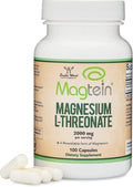 Magnesium L Threonate Magtein™ Sleep and Cognitive Support – High Absorption – Most Bioavailable Form of Magnesium – 2000 mg – 100 Capsules