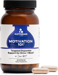 Motivation 101 by Dave Asprey | Targeted Dopamine Support for Drive + Mood | Supports Focus Memory Learning Balanced Moods and Positive Mental Outlook | 30 Day Supply
