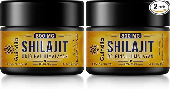 800mg Shilajit Supplement-Shilajit Pure Himalayan Organic Shilajit Resin with Maximum PotencyOriginal from Himalayan with 85+Trace Minerals &amp Fulvic Acid for Focus &amp EnergyImmunity2 Packs