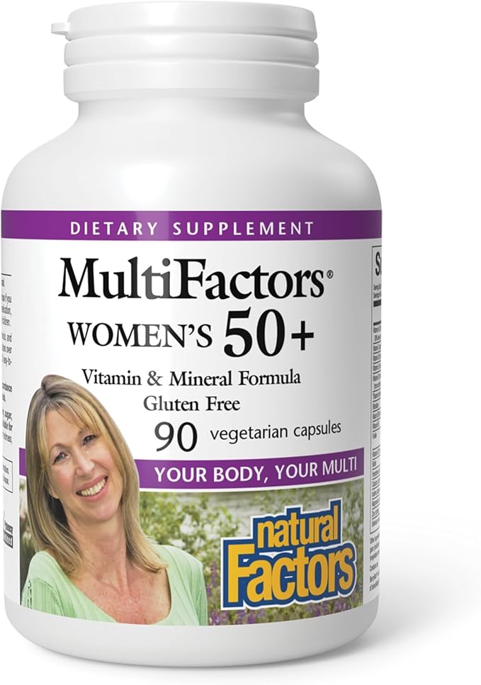 MultiFactors by Natural Factors Women's 50+ Multivitamin &amp Mineral Formula Dietary Supplement for Nutritional Support 90 capsules (30 servings)