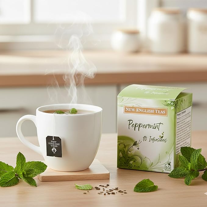 New English Teas Fruit &amp Herbal Tea 120 Teabags 12 Packs of 10 Individually Wrapped Tea Bags Naturally Caffeine Free (Peppermint)