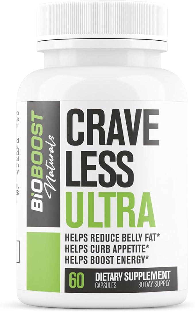 Crave Less Ultra - Supports GLP-1 Pathway Function - Weight Loss Pills/Appetite Suppressnt + Fat Burner for Women &amp Men | Increase Energy - 3rd Party Tested Formula - 60 Capsules for Adults