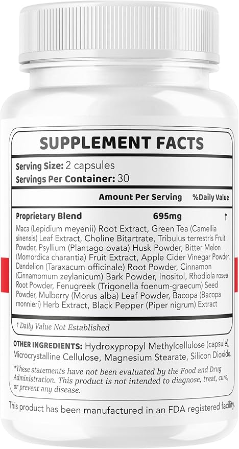 (2 Pack) Gluco Advance Capsules - Official GlucoAdvanced Premium Advanced Formula Pills - Maximum Strength All Natural Health Formula Pills for Overall Health &amp Wellness 120 Capsules for 2 Month