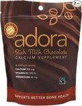 Adora Premium Vitamin D3 Magnesium and Calcium Supplement 500 mg Milk Chocolate 30 Count (Pack of 2)