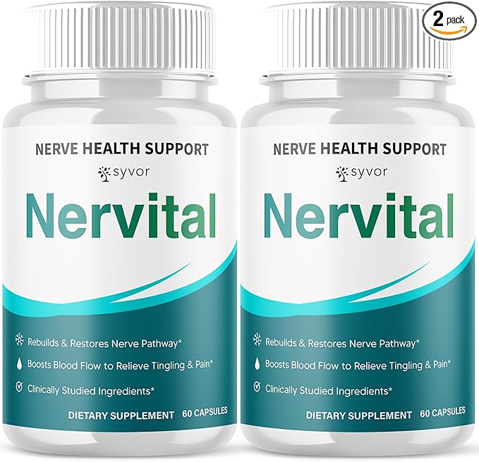 (2 Pack) Nervital Capsules Official Nervital Supplement Pills with All Natural Ingredients Advanced Formula for Optimal Health &amp Nerve Support with Premium Vitamins for Women &amp Men (120 Caps