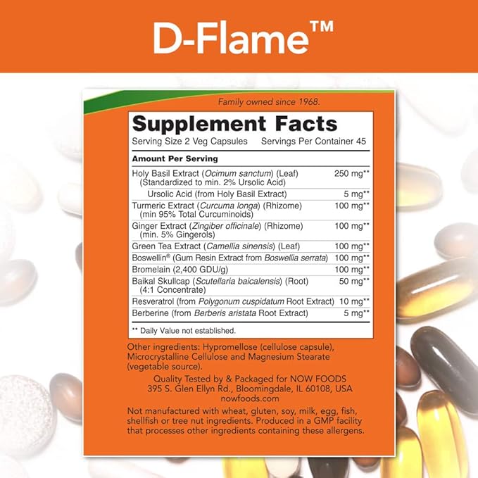 Now Foods D-Flame 90 Vegetable Capsule (Pack of 2)