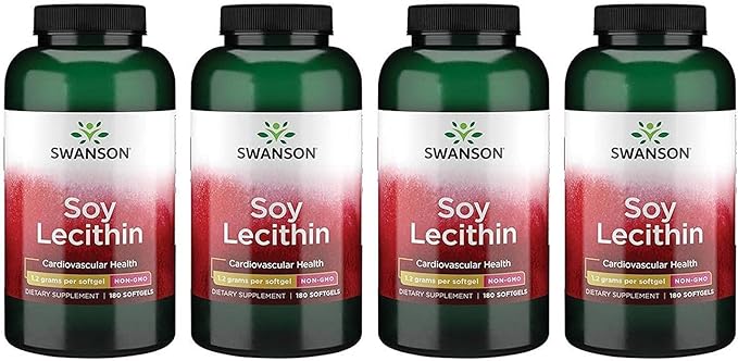 Swanson Premium Brand Soy Lecithin Non-GMO 1.2 g 180 Sgels 4 Pack