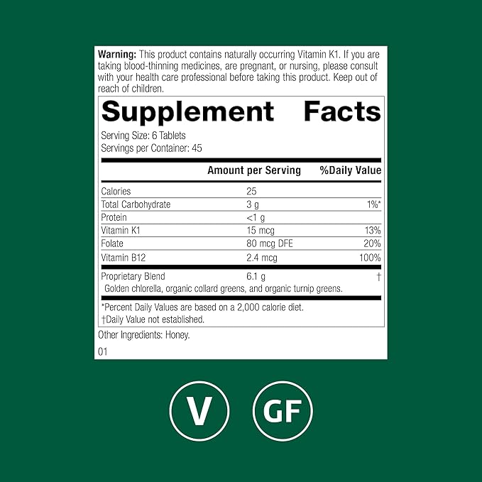 Standard Process Whole Food Folate - Supports Cellular Health &amp Processes - Includes Vitamin B12 - Supports Vascular Function - Vegetarian Gluten-Free &amp Non-Dairy - 270 Capsules (45 Servings)