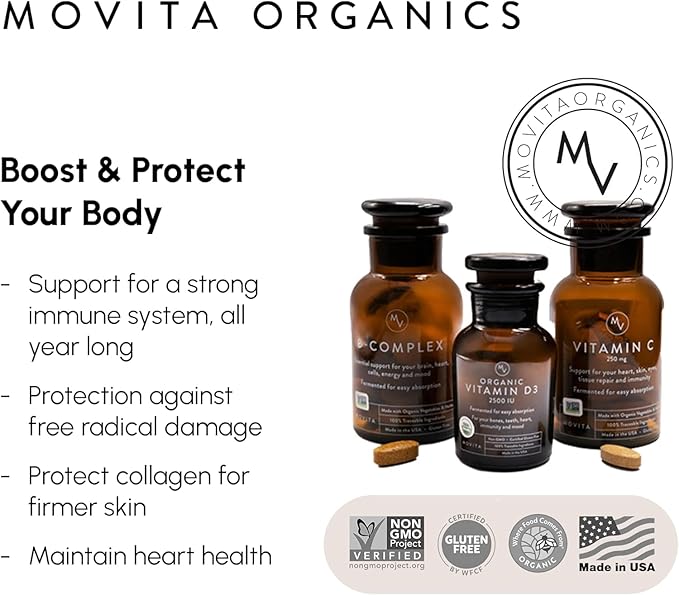 Movita Women’s Daily Multivitamin - Organic Fermented Whole Foods for Enhanced Energy Immunity &amp Vitality - Vegan Gluten-Free Non-GMO - 30-Day Supply (Glass Bottle)