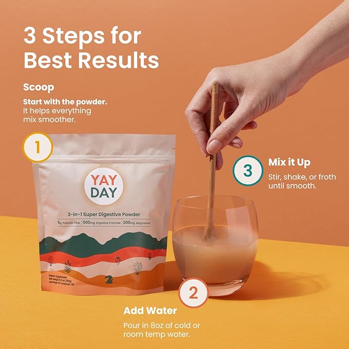 Nighttime Prebiotic Fiber Powder with Digestive Enzymes &amp Magnesium Glycinate for Sleep | Gut Health Supplement for Women &amp Men - Digestion Support Bloating Relief - Citrus 30 Scoops