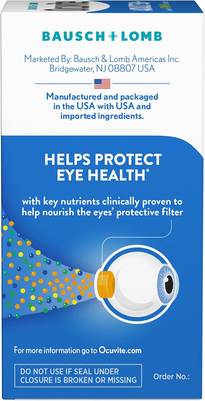 Ocuvite 50+ Eye Vitamin &amp Mineral Supplement Multivitamin for Vision &amp Ocular Health with Omega-3 Zinc Vitamins C &amp E Lutein &amp Zeaxanthin Zinc Supplements for Women and Men 50 So