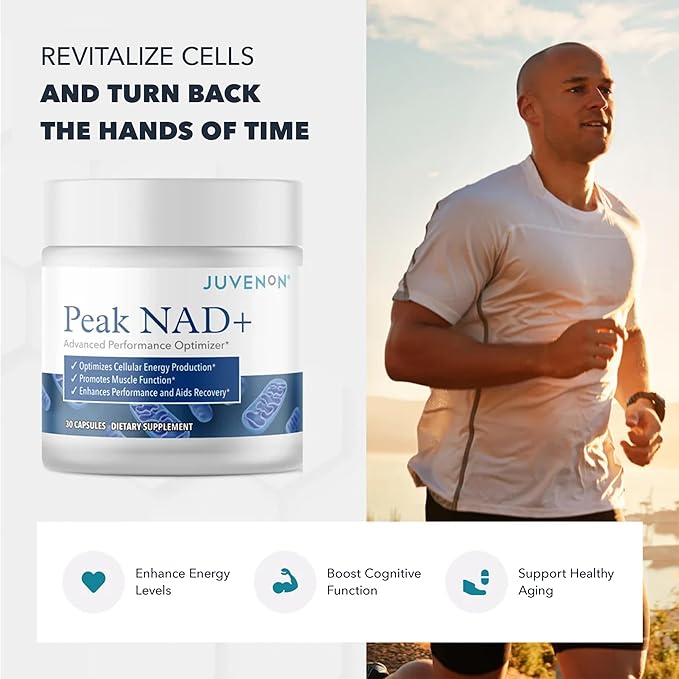 Juvenon Peak NAD+ | Advanced Cellular Health and Regeneration Formula | Boost NAD+ Levels Support Cellular Vitality and Promote Natural Renewal