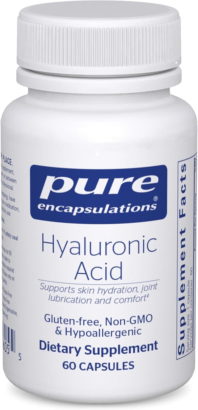Pure Encapsulations Hyaluronic Acid - for Skin Hydration Joint Lubrication &amp Joint Health* - Effective Absorption - Gluten Free - Vegan &amp Non-GMO - 60 Capsules