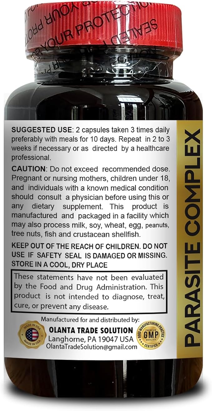Natural Parasite Complex - Includes Wormwood Black Walnut &amp Cloves - Natural Support for Digestive Health &amp Wellness - GMP-Certified Supplement - 2 Bottles